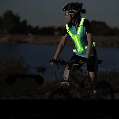Running Safety Vest - LED Light Up & USB Rechargeable - Reflective for Night Runs & Rides