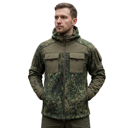 Men's Fleece Jacket - Hooded Tactical Softshell - Camo & Solid Colors
