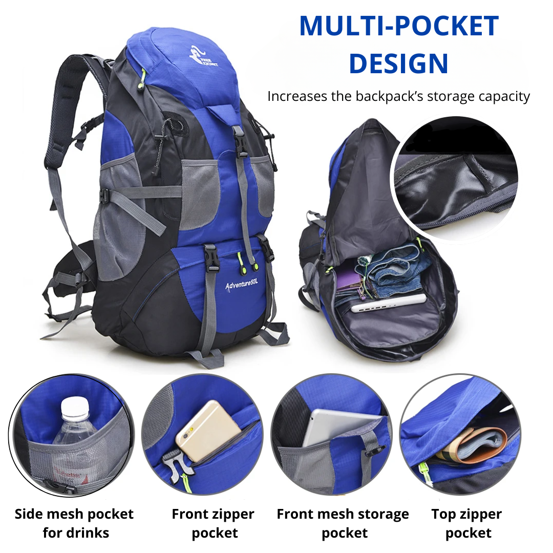 50L Hiking Backpack – Lightweight – Water-Resistant