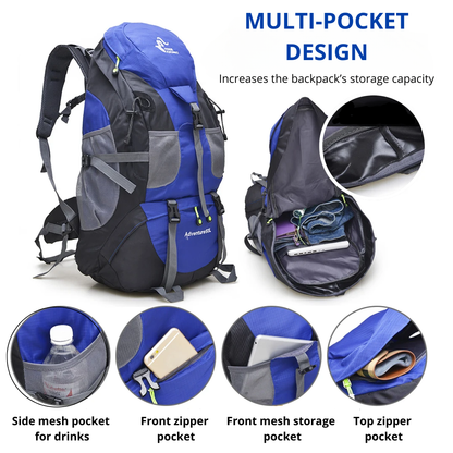 50L Hiking Backpack – Lightweight – Water-Resistant