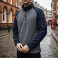 Men's Fleece Pullover - Half-Zip - Two-Tone