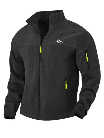 Fleecejacke Herren rostbraun mit Stehkragen und Reißverschluss