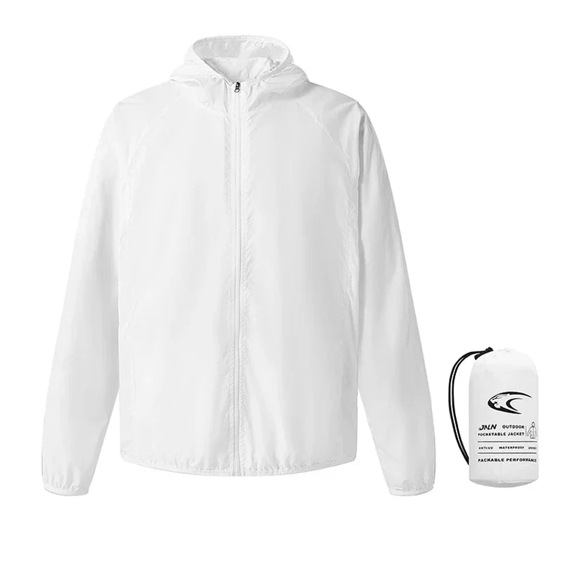 Men's Rain Jacket - Water-Repellent Packable Windbreaker - UPF 50 Sun Protection