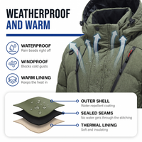 Men's Puffer Jacket - Waterproof & Windproof - Detachable Hood