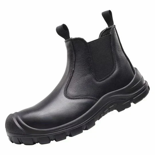 Men's Work Boots - Safety Toe & Puncture-Proof Sole - Easy Slip-On