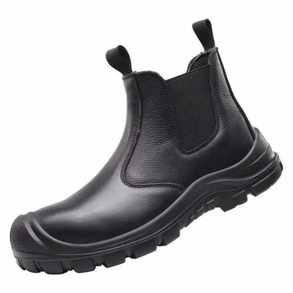 Men's Work Boots - Safety Toe & Puncture-Proof Sole - Easy Slip-On