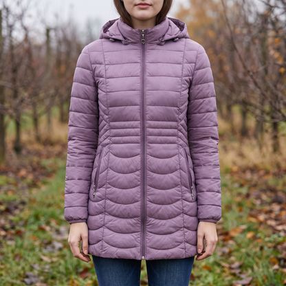 Parka Damen Lang - Abnehmbare Kapuze - Ultraleicht Wattiert