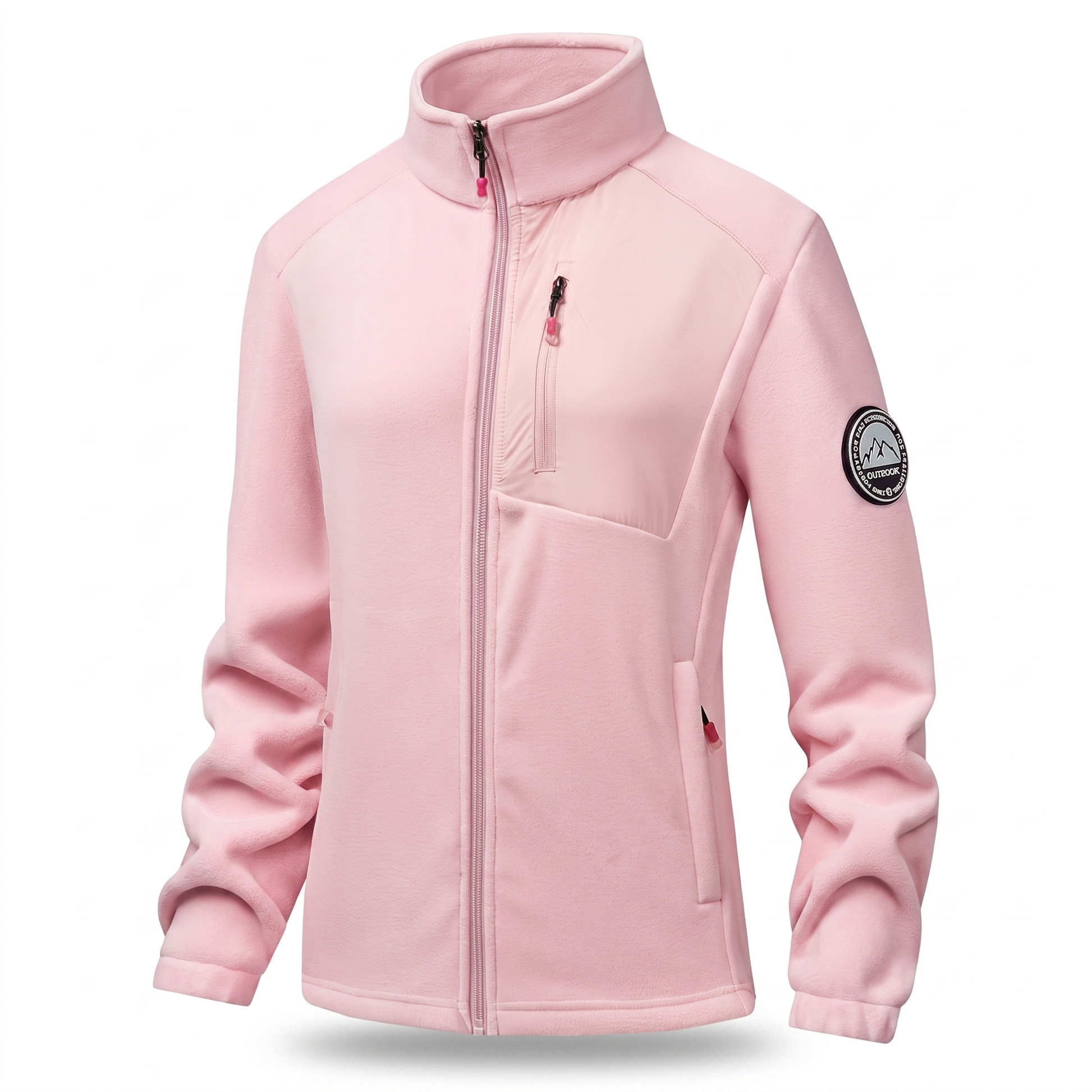 Fleecejacke Damen - Stehkragen mit Reißverschluss - Drei Reißverschlusstaschen