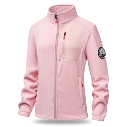 Fleecejacke Damen - Stehkragen mit Reißverschluss - Drei Reißverschlusstaschen