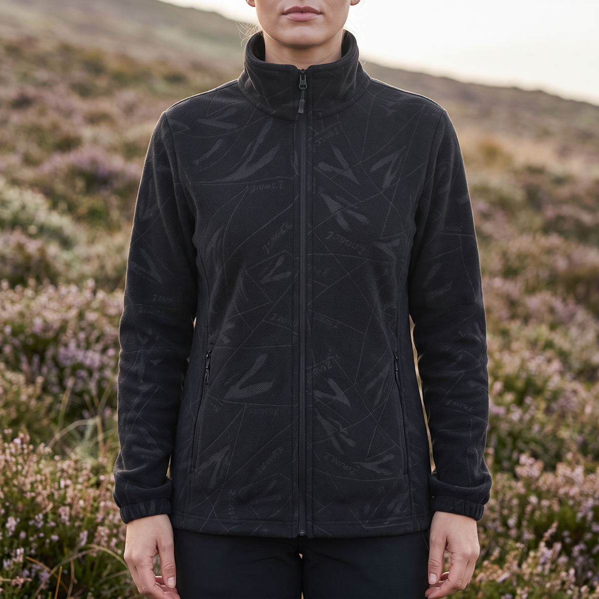 Women's Fleece Jacket - Soft Full-Zip with Stand Collar - Two Zip Pockets