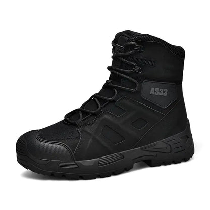 Men's Tactical Boots - Waterproof & High-Top Support - Slip-Resistant Sole