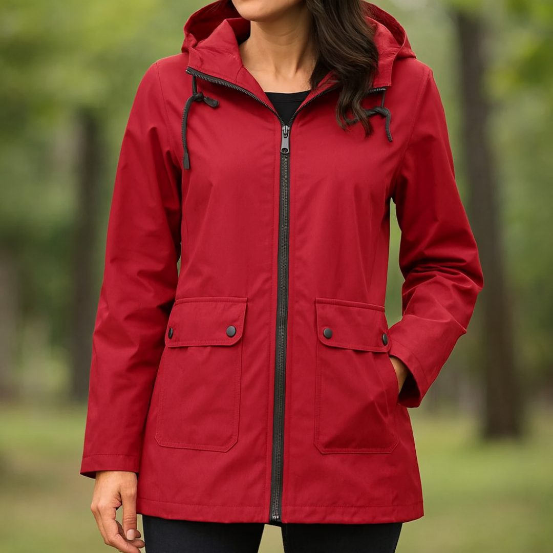 Women's Rain Jacket - Waterproof & Windproof - Adjustable Hood