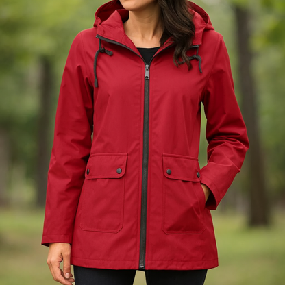 Women's Rain Jacket - Waterproof & Windproof - Adjustable Hood