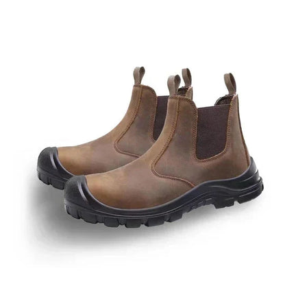 Men's Work Boots - Safety Toe & Puncture-Proof Sole - Easy Slip-On