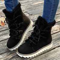 Women's Platform Winter Boots - Lace-Up - Waterproof