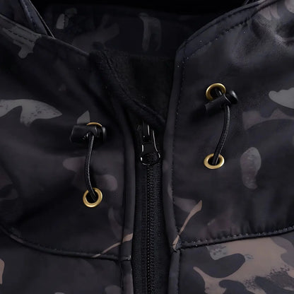 Men's Softshell Jacket - Fleece-Lined & Windproof - Tactical Multi-Pocket Design