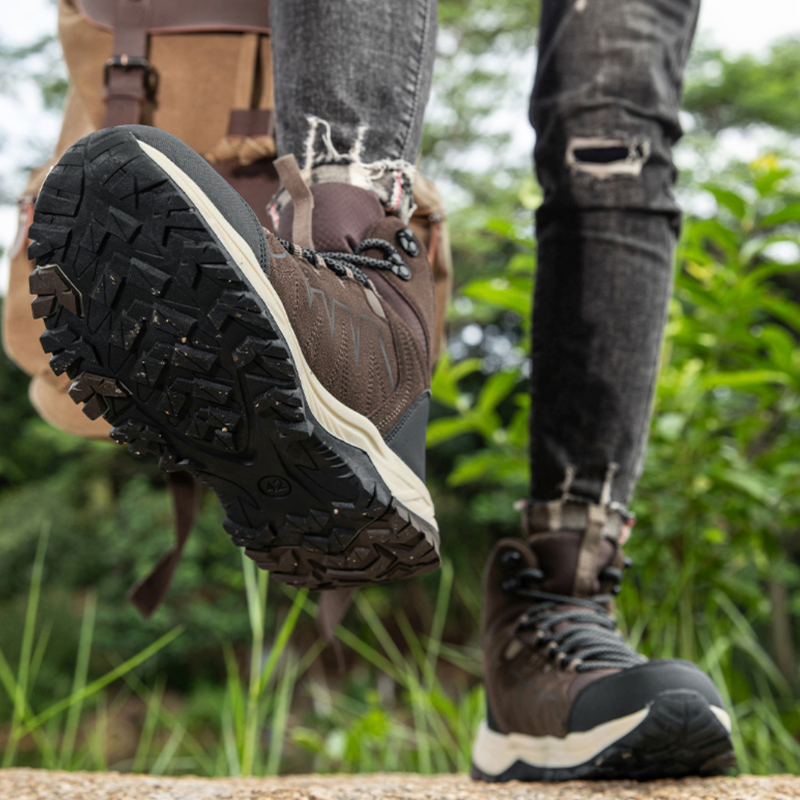Waterproof Hiking Boots - Ankle-High Support - Non-Slip Grip