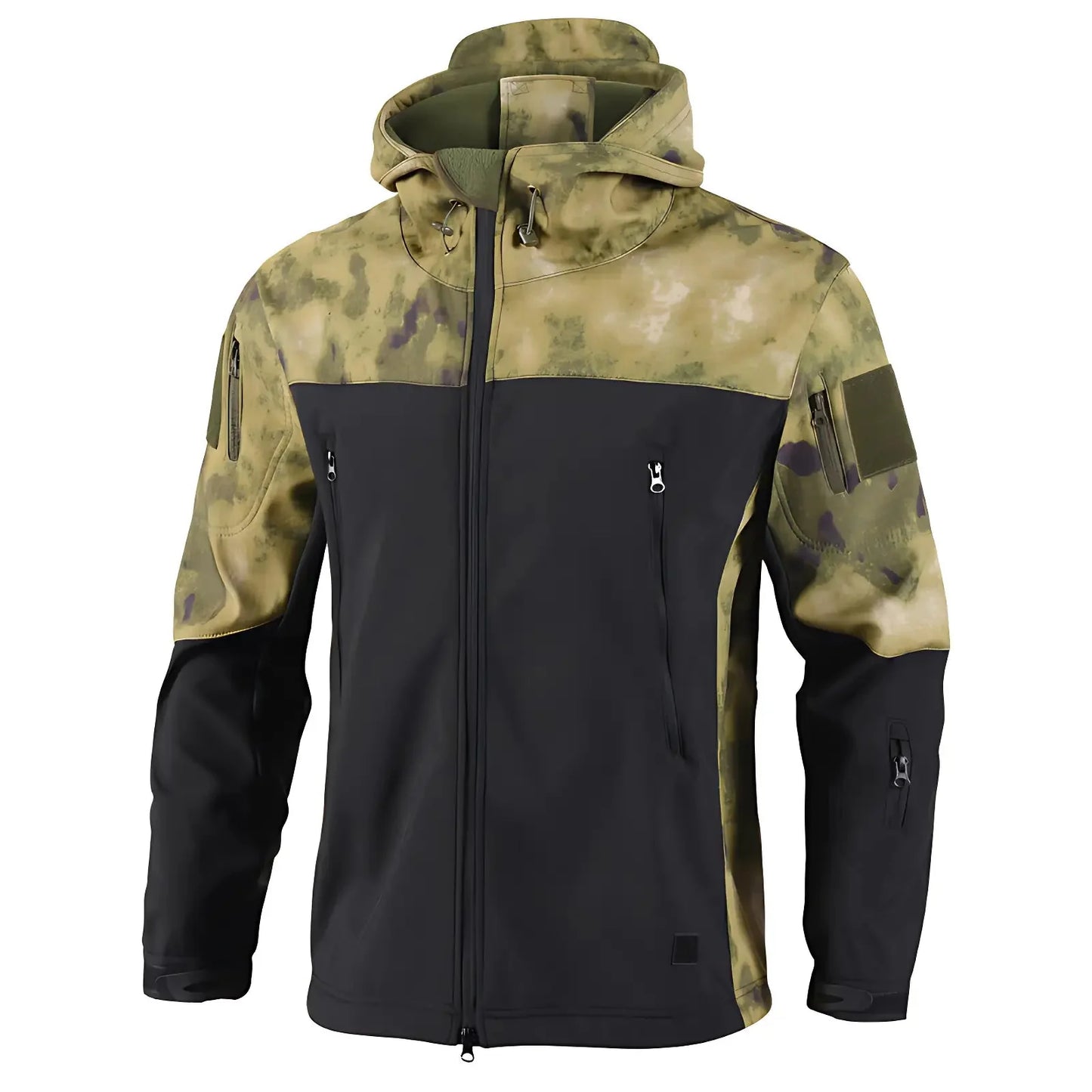Men's Softshell Jacket - Fleece-Lined & Windproof - Tactical Multi-Pocket Design
