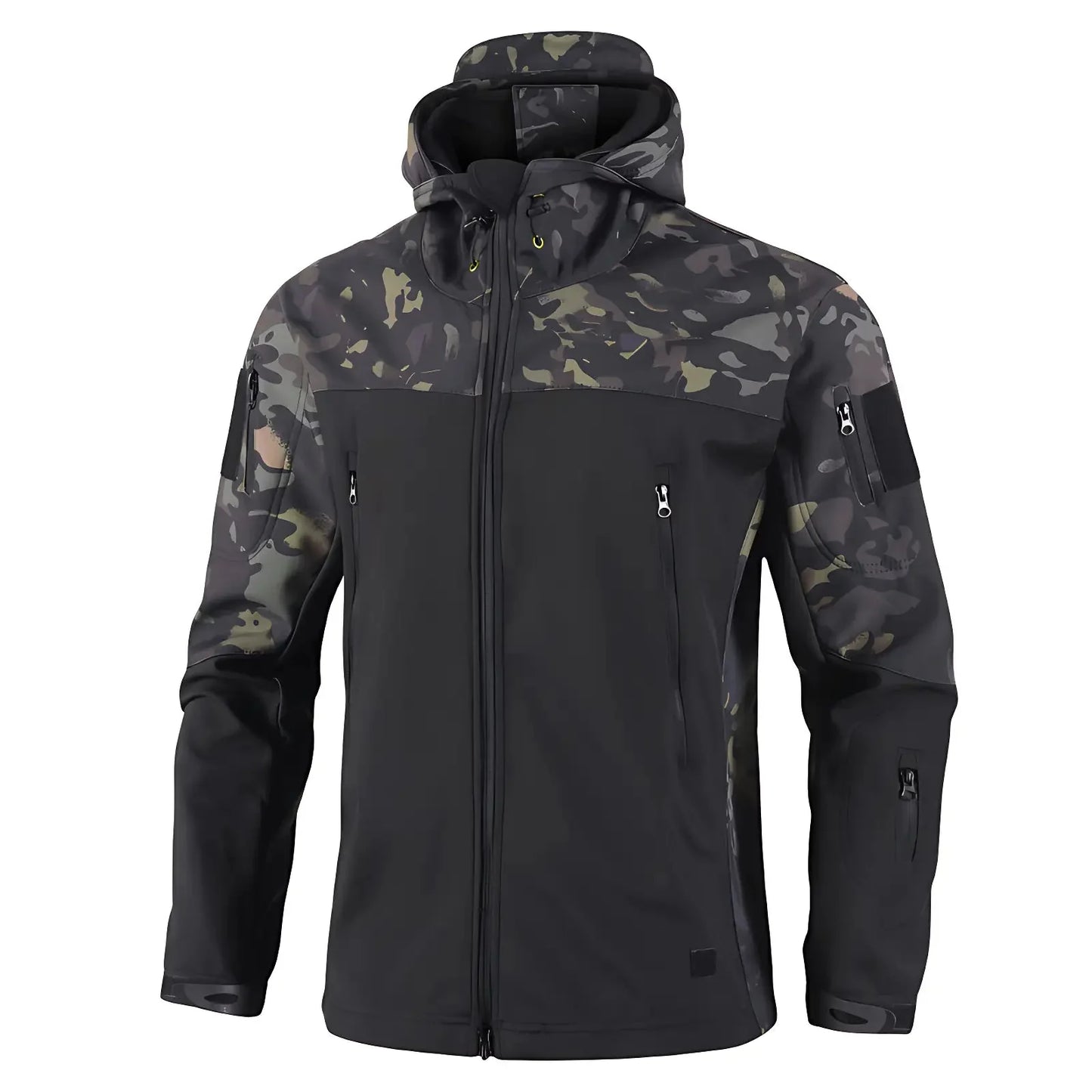 Men's Softshell Jacket - Fleece-Lined & Windproof - Tactical Multi-Pocket Design