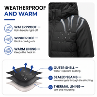 Women's Puffer Jacket - Waterproof & Windproof - Slim Fit with Hood