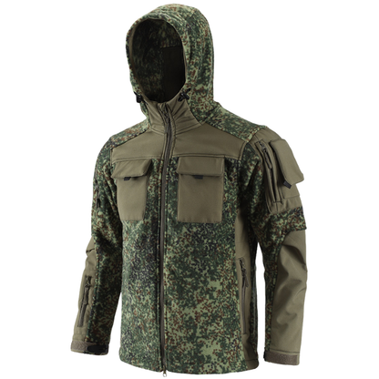 Men's Fleece Jacket - Hooded Tactical Softshell - Camo & Solid Colors