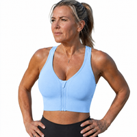 Women’s High Support Sports Bra - Front Zip - Cross-Back Design