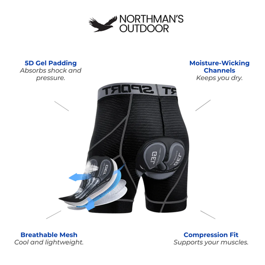 Men's Cycling Shorts - 5D Gel Padding - Breathable Mesh