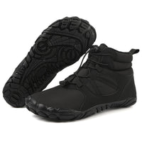 Winter Barefoot Boots - High-Top Fleece Lined - Waterproof Non-Slip Sole