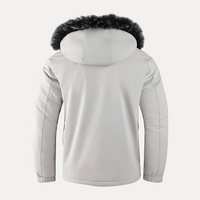Men's Hooded Winter Coat - Waterproof & Windproof - Faux Fur Trim