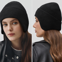 Beanie with Ear Flaps - Fleece-Lined Winter Knit Hat - Unisex
