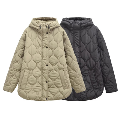 Women's Winter Coat - Waterproof & Windproof - Hooded Quilted Design