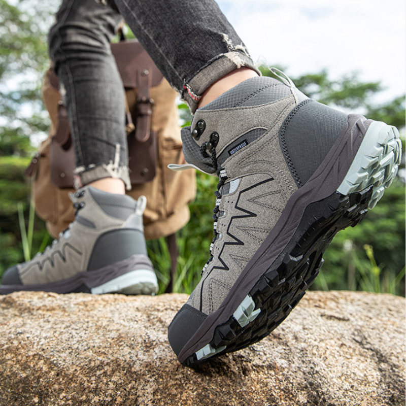 Waterproof Hiking Boots - Ankle-High Support - Non-Slip Grip