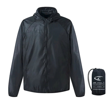 Men's Rain Jacket - Water-Repellent Packable Windbreaker - UPF 50 Sun Protection