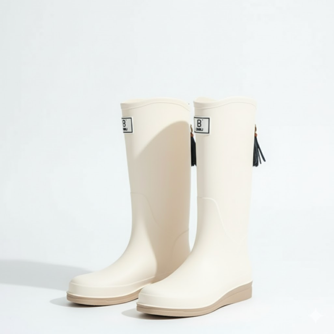 Regenstiefel Damen Halbhoch Wasserdicht Slip On aus PVC