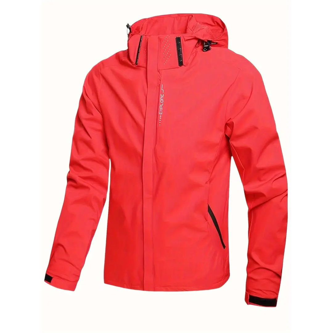Men's Rain Jacket - Waterproof with Sealed Seams - Adjustable Hood