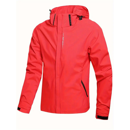 Men's Rain Jacket - Waterproof with Sealed Seams - Adjustable Hood