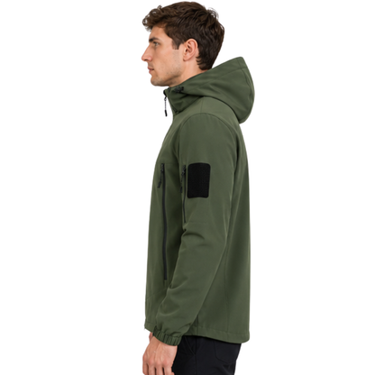 Men's Softshell Jacket - Removable Hood - Fleece Lined