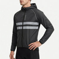 Cycling Jacket for Men - Windproof & Reflective - Packs Into Its Pocket