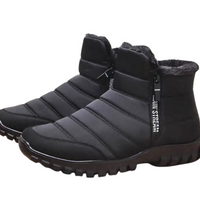 Men's Winter Boots - Waterproof & Side-Zip - Non-Slip Sole