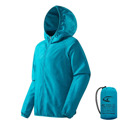 Windbreaker Jacket - Lightweight & Water-Repellent - Packs Into Its Own Pouch