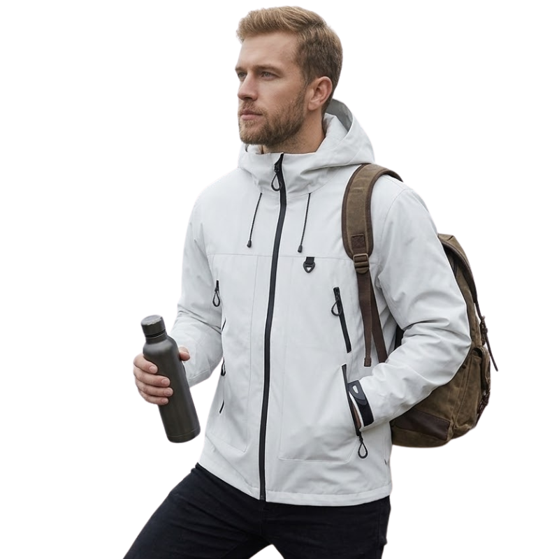 Men's Rain Jacket - Waterproof 5,000mm, Windproof Hood