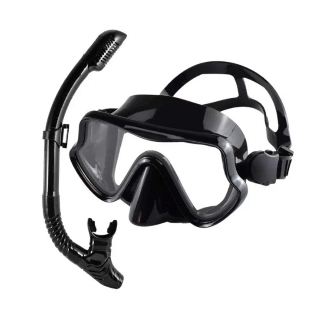 Snorkel Set with Mask - 180° HD View Tempered Glass - Leak-Proof
