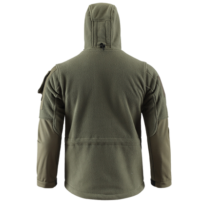 Men's Fleece Jacket - Hooded Tactical Softshell - Camo & Solid Colors