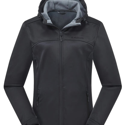 Women's Softshell Jacket - Fleece-Lined & Windproof - Adjustable Hood