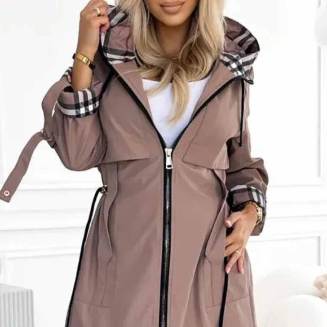 Women's Hooded Rain Jacket - Waterproof & Windproof - Tailored Fit