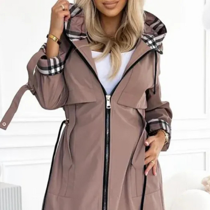 Women's Hooded Rain Jacket - Waterproof & Windproof - Tailored Fit