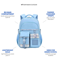 Girls Backpack - Ergonomic - Bunny Print with ID Window