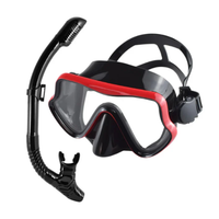 Snorkel Set with Mask - 180° HD View Tempered Glass - Leak-Proof