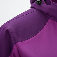Women's Windbreaker Jacket - Detachable Hood - Windproof & Water-Repellent