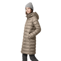 Women's Long Winter Coat - Waterproof & Windproof Down - Lightweight with Hood